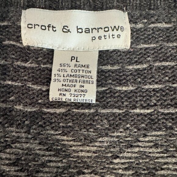 Croft & Barrow Petite  Gray, Red, White Christmas Sweater - PL - Picture 5 of 6